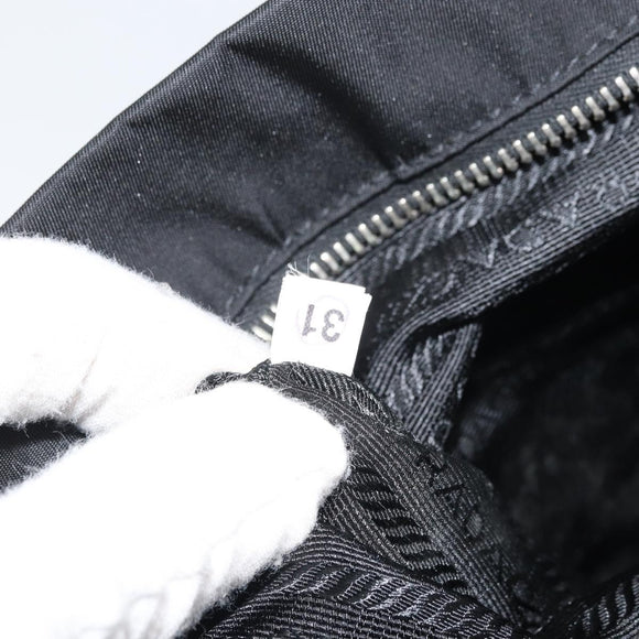 PRADA Tote Bag Nylon Black Silver Auth 170131