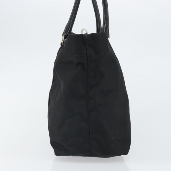 PRADA Tote Bag Nylon Black Silver Auth 170131