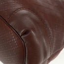 GUCCI Diamante Hand Bag Leather 2way Brown Gold 247902 Auth 170133V-18