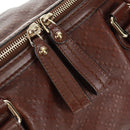 GUCCI Diamante Hand Bag Leather 2way Brown Gold 247902 Auth 170133V-22