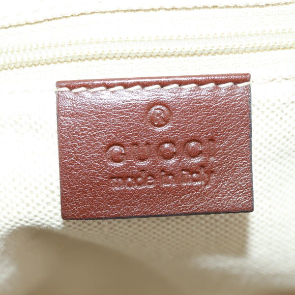 GUCCI Diamante Hand Bag Leather 2way Brown Gold 247902 Auth 170133V