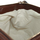 GUCCI Diamante Hand Bag Leather 2way Brown Gold 247902 Auth 170133V-26