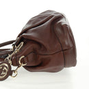 GUCCI Diamante Hand Bag Leather 2way Brown Gold 247902 Auth 170133V-4