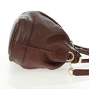 GUCCI Diamante Hand Bag Leather 2way Brown Gold 247902 Auth 170133V-5