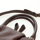 GUCCI Diamante Hand Bag Leather 2way Brown Gold 247902 Auth 170133V-14