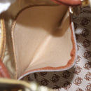 LOEWE Anagram Shoulder Bag Leather Gold Auth 170134-12