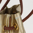 LOEWE Anagram Shoulder Bag Leather Gold Auth 170134-6