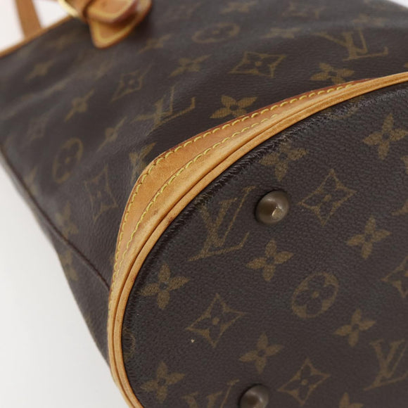 LOUIS VUITTON Monogram Bucket PM Shoulder Bag M42238 LV Auth 170156