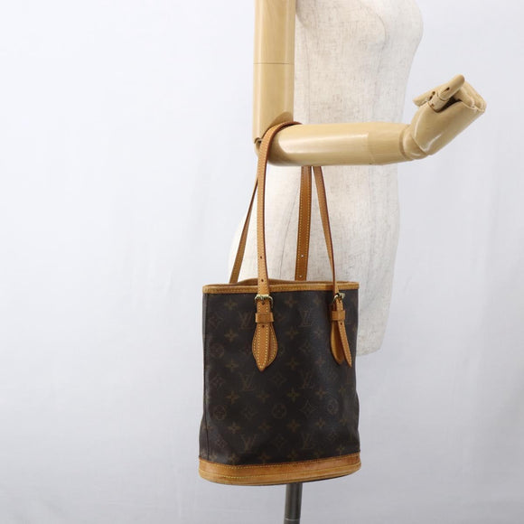 LOUIS VUITTON Monogram Bucket PM Shoulder Bag M42238 LV Auth 170156