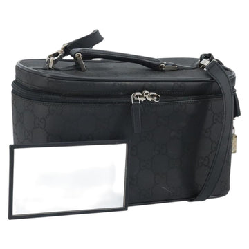 GUCCI GG Canvas Hand Bag 2way Black Silver 013 0081 Auth 170244