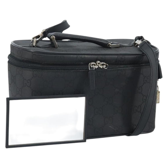 GUCCI GG Canvas Hand Bag 2way Black Silver 013 0081 Auth 170244