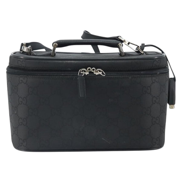 GUCCI GG Canvas Hand Bag 2way Black Silver 013 0081 Auth 170244