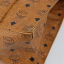 MCM Logogram Vicetos Tote Bag PVC Brown Gold Auth 170245-14