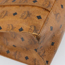 MCM Logogram Vicetos Tote Bag PVC Brown Gold Auth 170245-9