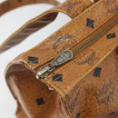 MCM Logogram Vicetos Tote Bag PVC Brown Gold Auth 170245-10