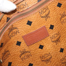 MCM Logogram Vicetos Tote Bag PVC Brown Gold Auth 170245-17