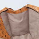 MCM Logogram Vicetos Tote Bag PVC Brown Gold Auth 170245-18