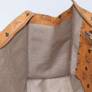 MCM Logogram Vicetos Tote Bag PVC Brown Gold Auth 170245-19