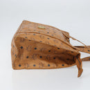 MCM Logogram Vicetos Tote Bag PVC Brown Gold Auth 170245-3