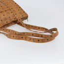 MCM Logogram Vicetos Tote Bag PVC Brown Gold Auth 170245-7