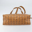 MCM Logogram Vicetos Tote Bag PVC Brown Gold Auth 170245-5