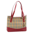 BURBERRY Nova Check Tote Bag Canvas Beige Gold Auth 170246-1