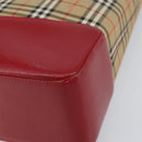 BURBERRY Nova Check Tote Bag Canvas Beige Gold Auth 170246-10