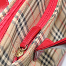 BURBERRY Nova Check Tote Bag Canvas Beige Gold Auth 170246-21