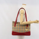 BURBERRY Nova Check Tote Bag Canvas Beige Gold Auth 170246-23