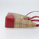 BURBERRY Nova Check Tote Bag Canvas Beige Gold Auth 170246-4