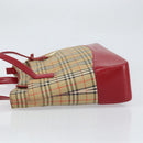 BURBERRY Nova Check Tote Bag Canvas Beige Gold Auth 170246-5