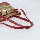 BURBERRY Nova Check Tote Bag Canvas Beige Gold Auth 170246-7