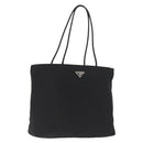 PRADA Tote Bag Nylon Black Silver Auth 170249V-1
