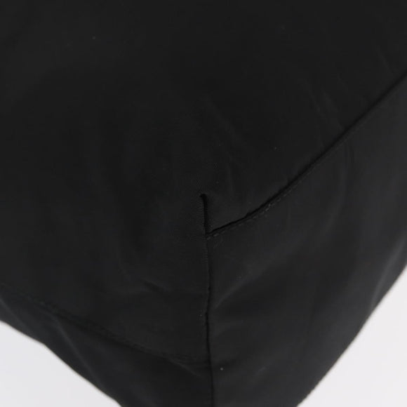 PRADA Tote Bag Nylon Black Silver Auth 170249V