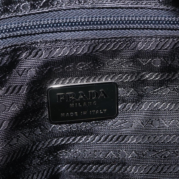 PRADA Tote Bag Nylon Black Silver Auth 170249V