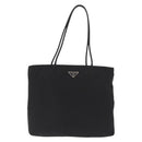 PRADA Tote Bag Nylon Black Silver Auth 170249V-13