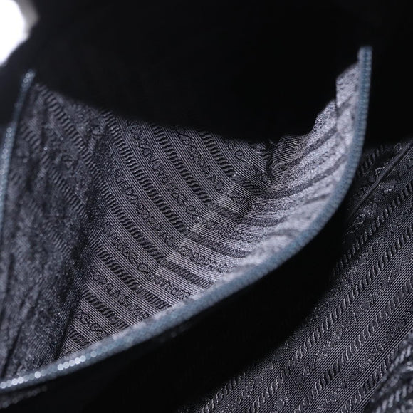 PRADA Tote Bag Nylon Black Silver Auth 170249V