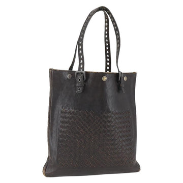 BOTTEGA VENETA INTRECCIATO Tote Bag Leather Brown Auth 170253