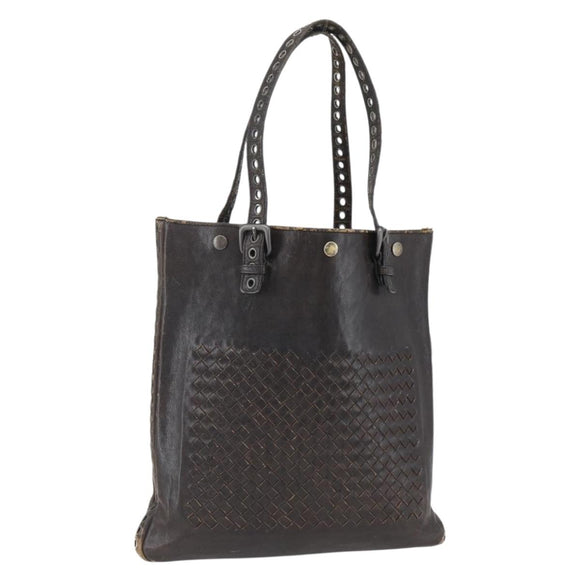BOTTEGA VENETA INTRECCIATO Tote Bag Leather Brown Auth 170253