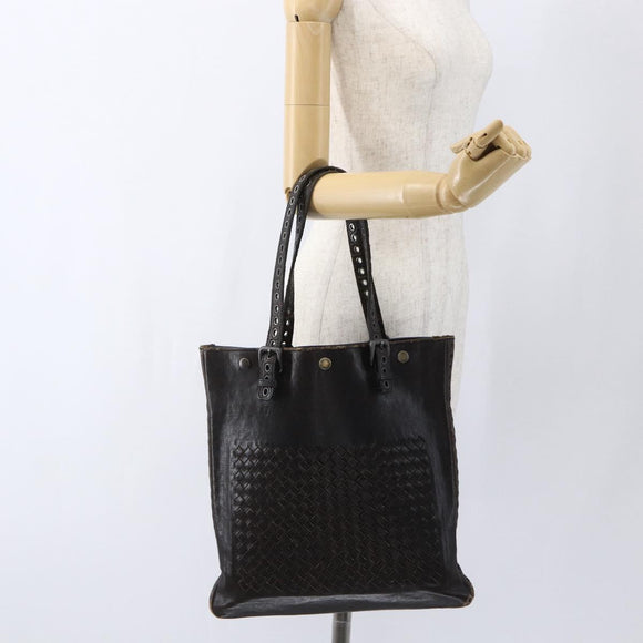 BOTTEGA VENETA INTRECCIATO Tote Bag Leather Brown Auth 170253