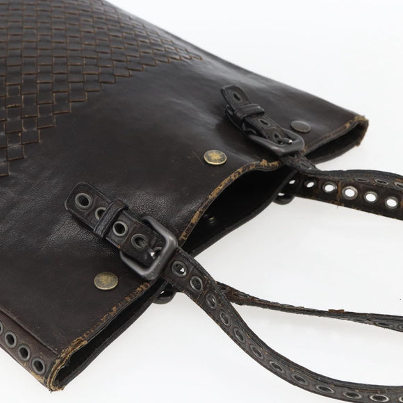 BOTTEGA VENETA INTRECCIATO Tote Bag Leather Brown Auth 170253