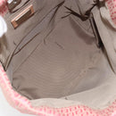 FENDI Zucchino Canvas Tote Bag Pink Silver Auth 170255-11