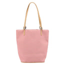 FENDI Zucchino Canvas Tote Bag Pink Silver Auth 170255-2