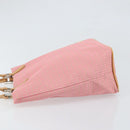 FENDI Zucchino Canvas Tote Bag Pink Silver Auth 170255-4