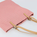 FENDI Zucchino Canvas Tote Bag Pink Silver Auth 170255-6