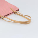 FENDI Zucchino Canvas Tote Bag Pink Silver Auth 170255-7