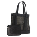GUCCI Mesh Hand Bag Leather Black 002 1705 0405 Auth 170256-1