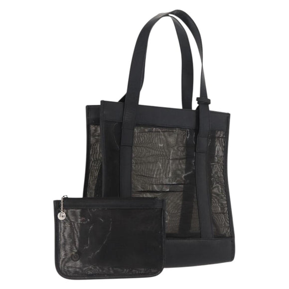 GUCCI Mesh Hand Bag Leather Black 002 1705 0405 Auth 170256