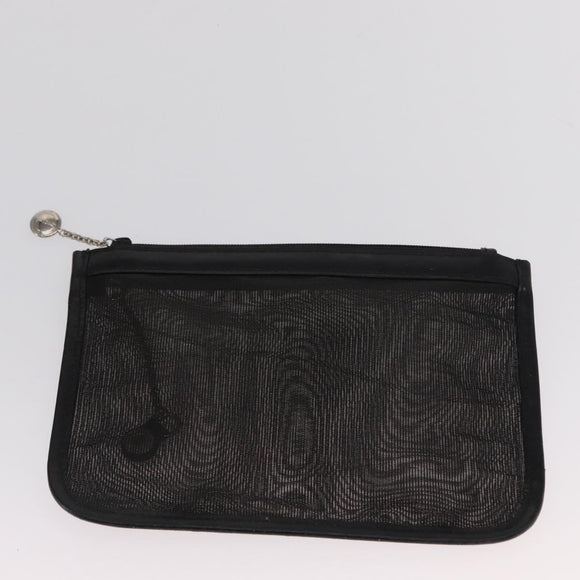 GUCCI Mesh Hand Bag Leather Black 002 1705 0405 Auth 170256