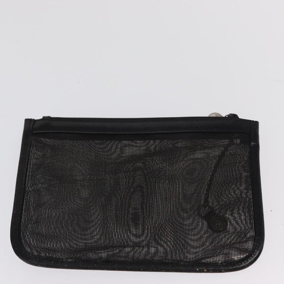 GUCCI Mesh Hand Bag Leather Black 002 1705 0405 Auth 170256